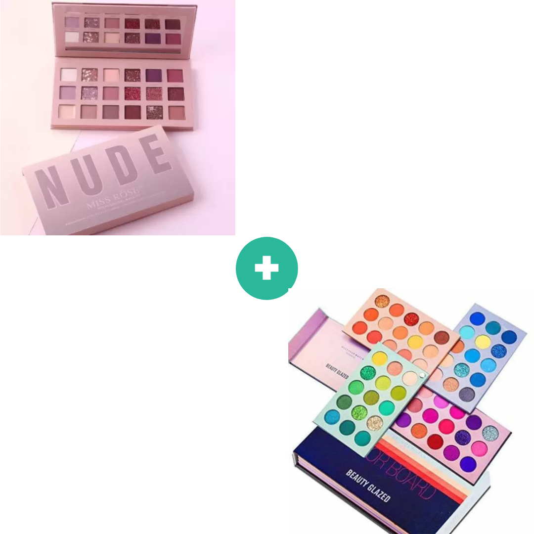 Combo of Nude & Beauty Glazed Color Board Eyeshadow Palettes
