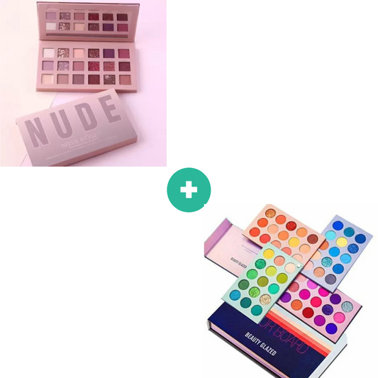 Combo of Nude & Beauty Glazed Color Board Eyeshadow Palettes