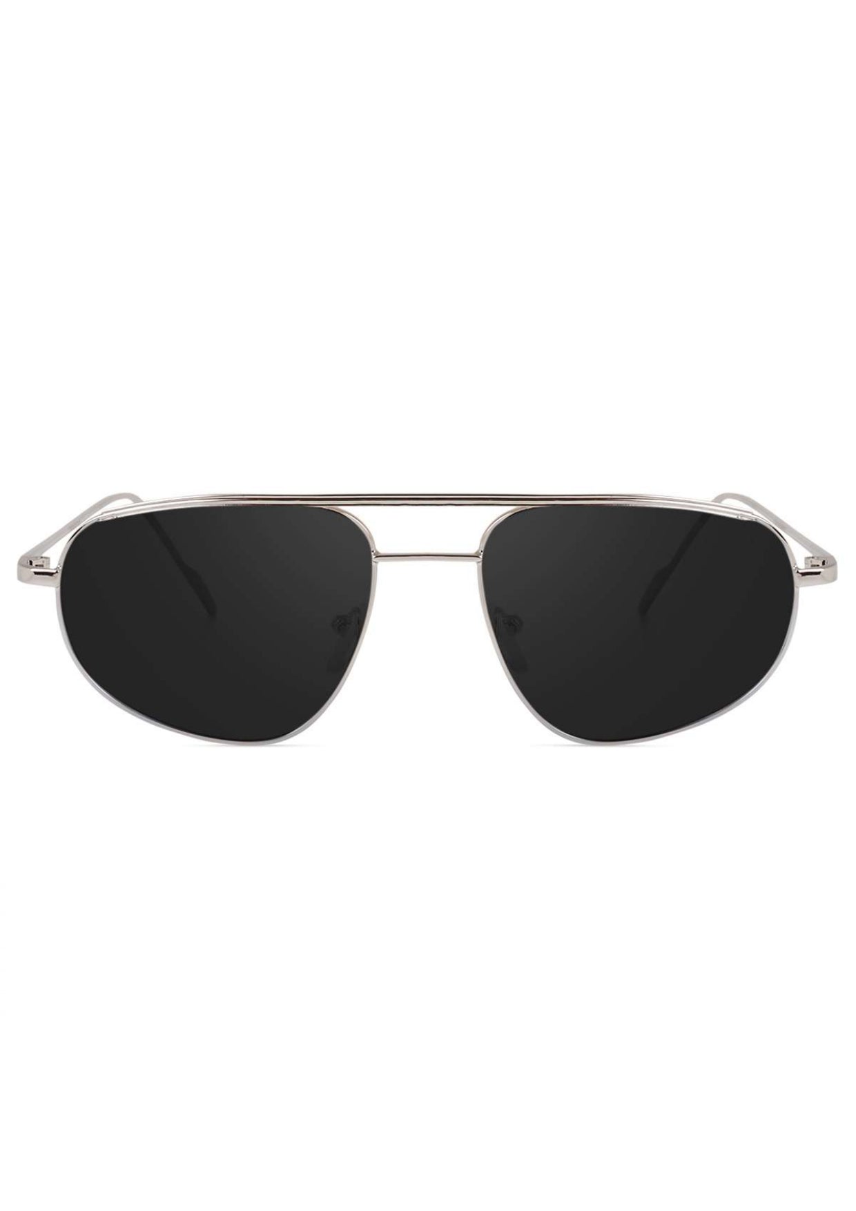 Pilot Silver Black Sunglass