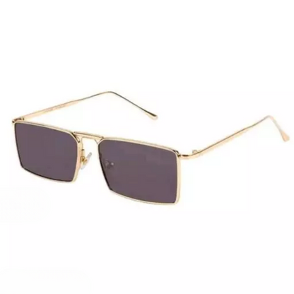 Square Gold Black Unisex Sunglass