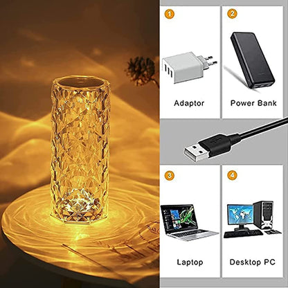 Crystal Diamond Lamp USB Charging