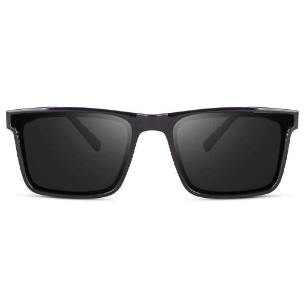 Shine Black Square Unisex Sunglass