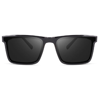 Shine Black Square Unisex Sunglass