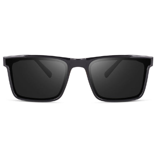Shine Black Square Unisex Sunglass