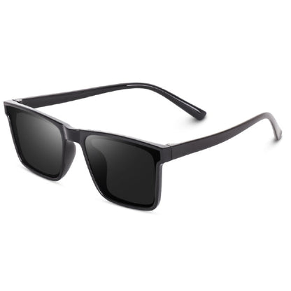 Shine Black Square Unisex Sunglass