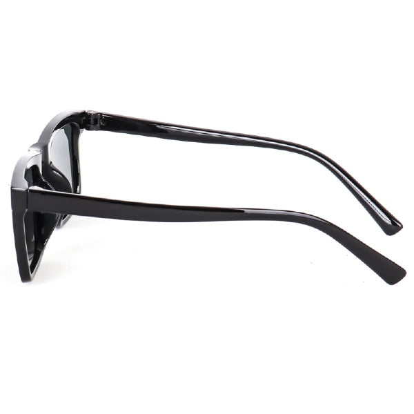 Shine Black Square Unisex Sunglass