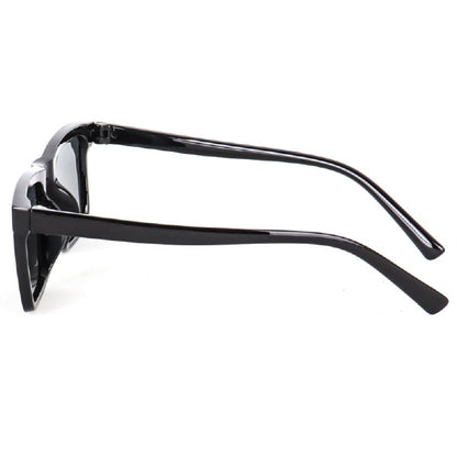 Shine Black Square Unisex Sunglass