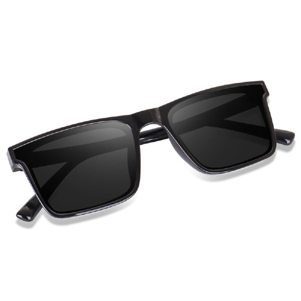 Shine Black Square Unisex Sunglass