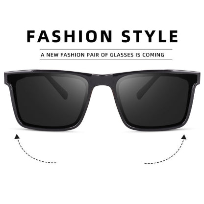 Shine Black Square Unisex Sunglass