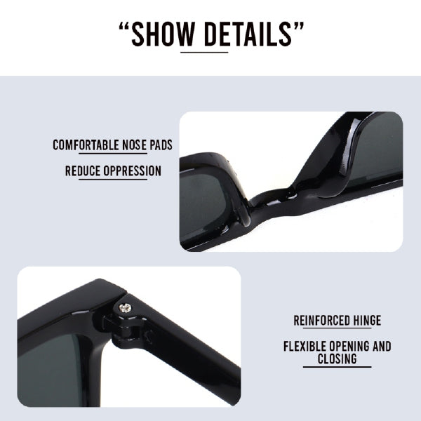Shine Black Square Unisex Sunglass