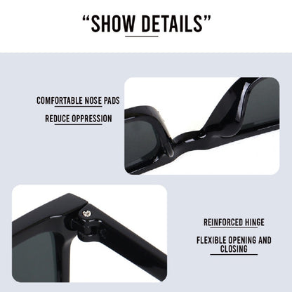 Shine Black Square Unisex Sunglass