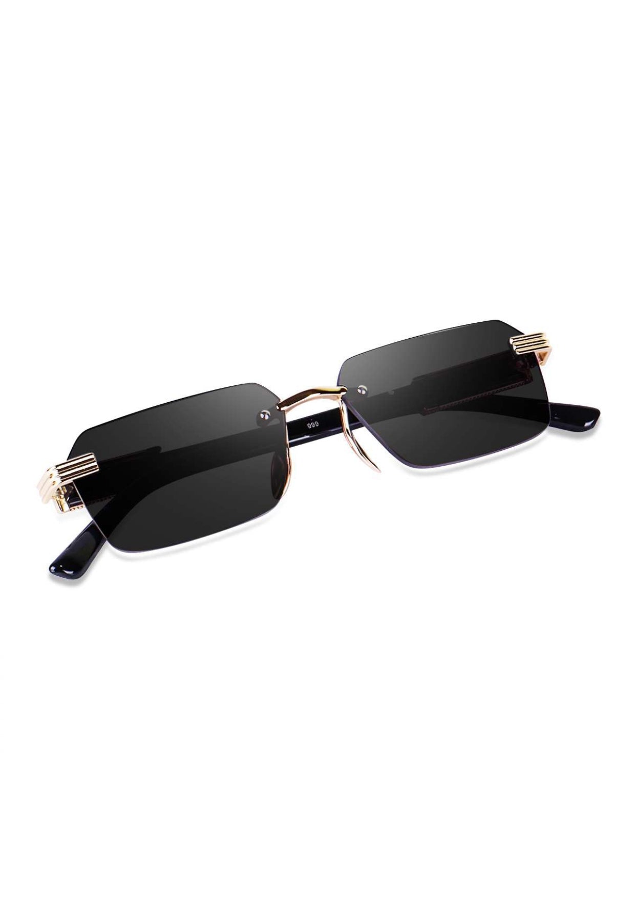 Black Rimeless Unisex Sunglass