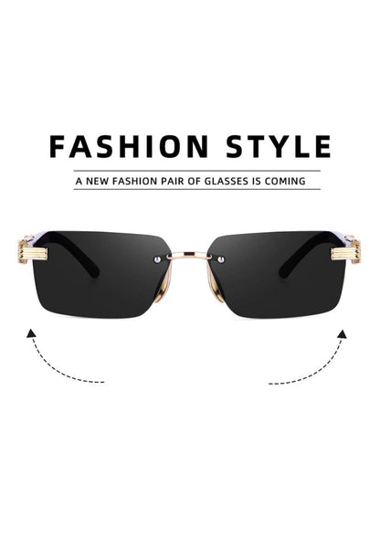 Black Rimeless Unisex Sunglass