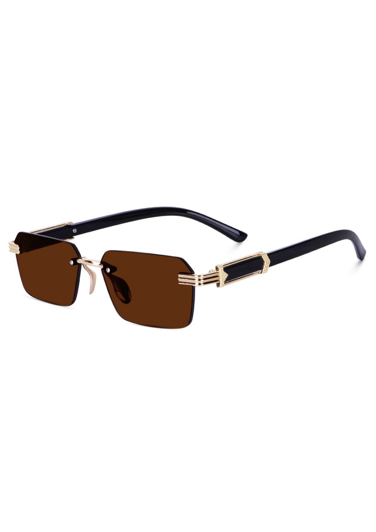 Brown Rimeless Unisex Sunglass