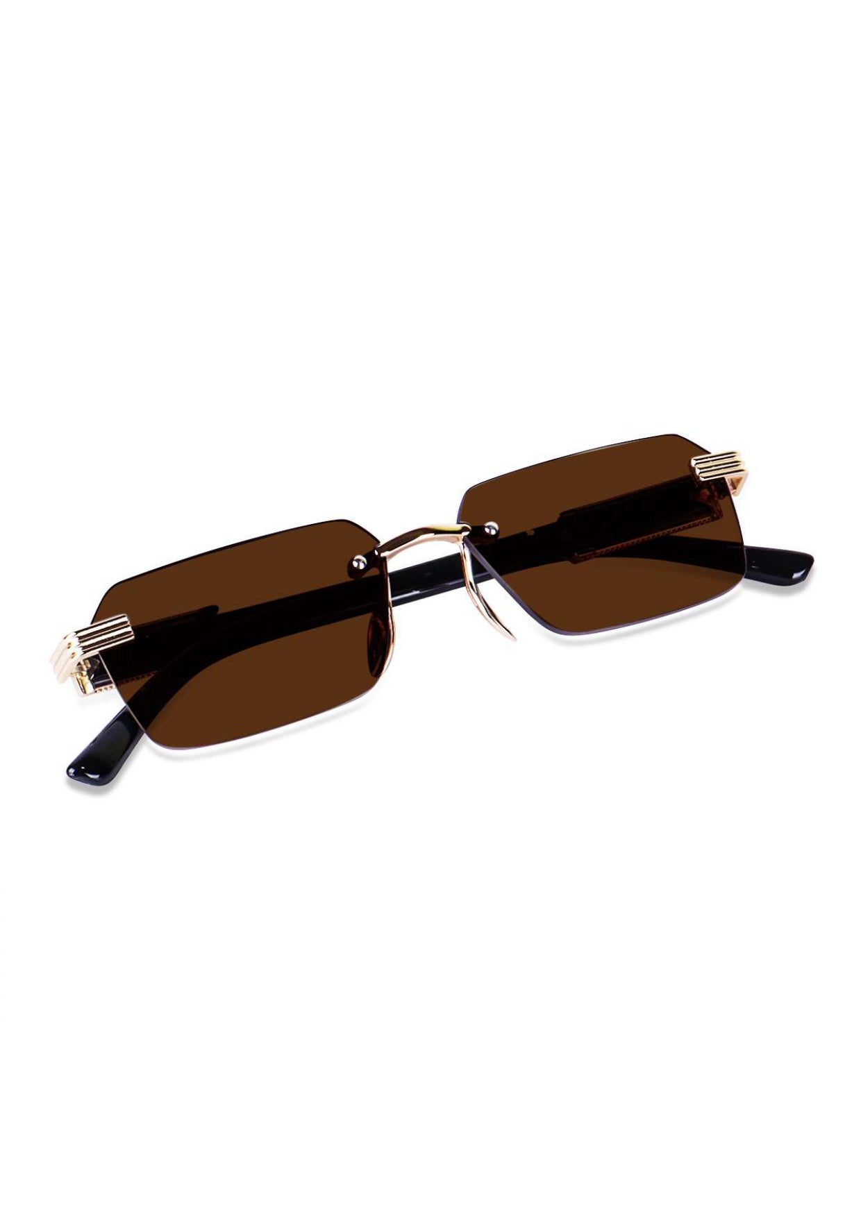 Brown Rimeless Unisex Sunglass