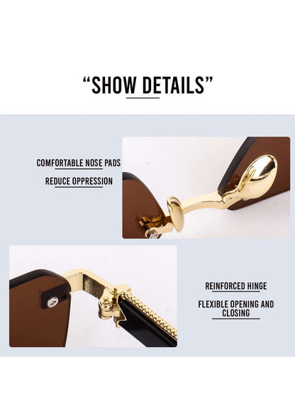 Brown Rimeless Unisex Sunglass