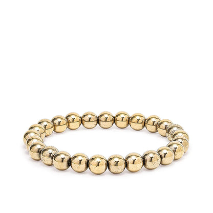Golden Pyrite Bracelet - 8mm Beads