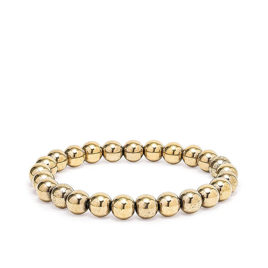 Golden Pyrite Bracelet - 8mm Beads