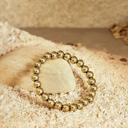 Golden Pyrite Bracelet - 8mm Beads