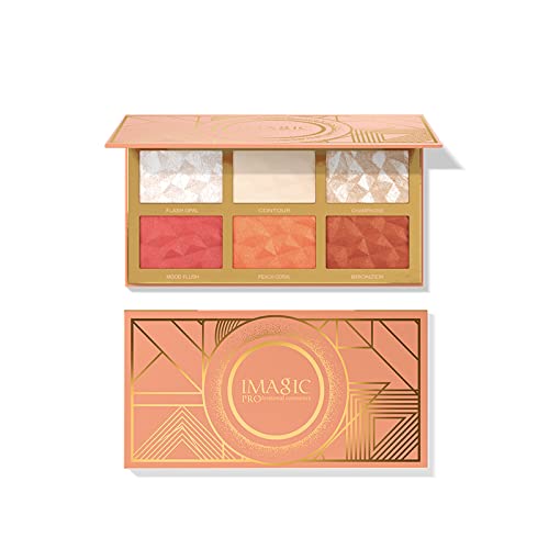 Imagic PROfessional Cosmetics 6 COLOR HIGHLIGHT,BLUSH AND CONTOUR PALETTE 24.g