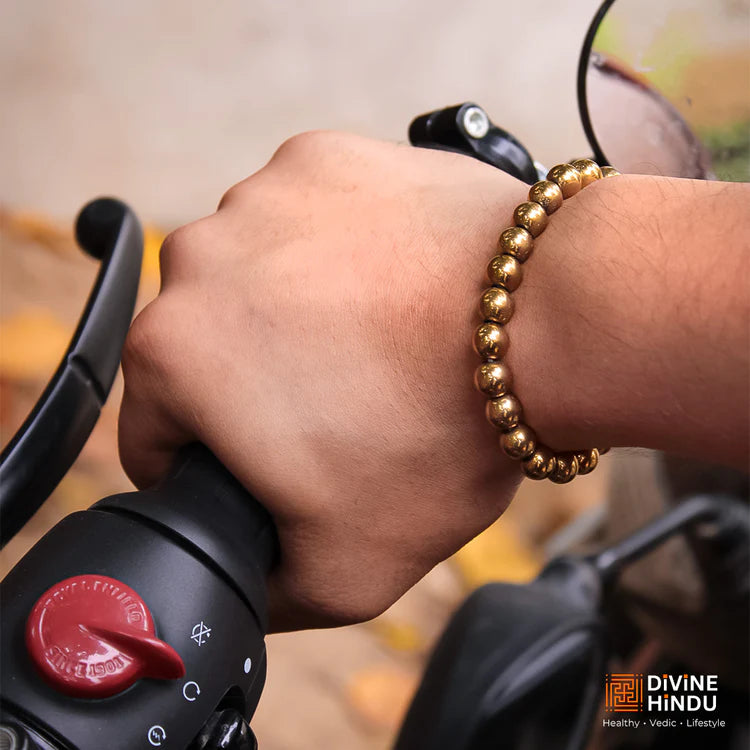Golden Pyrite Bracelet - 8mm Beads