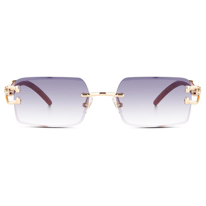Rimeless Sunglass With Purple Shade