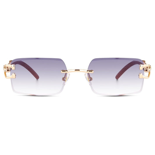 Rimeless Sunglass With Purple Shade