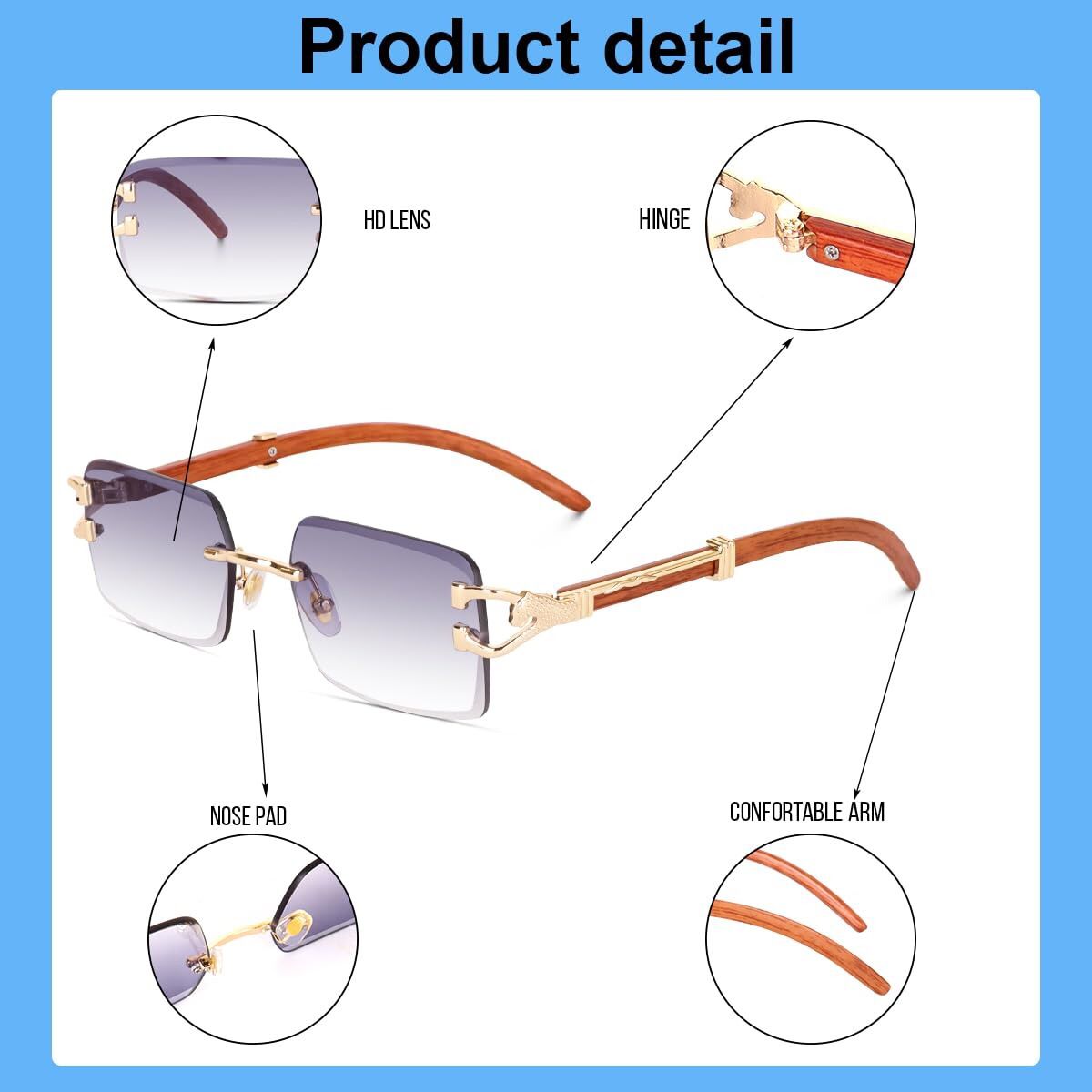 Rimeless Sunglass With Purple Shade