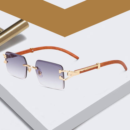 Rimeless Sunglass With Purple Shade