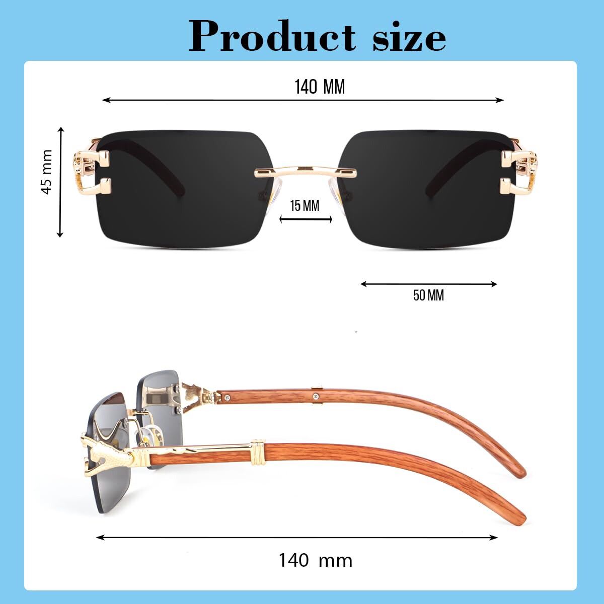 Rimeless Sunglass With Black Shade