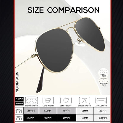 Aviator Black Unisex Sunglass