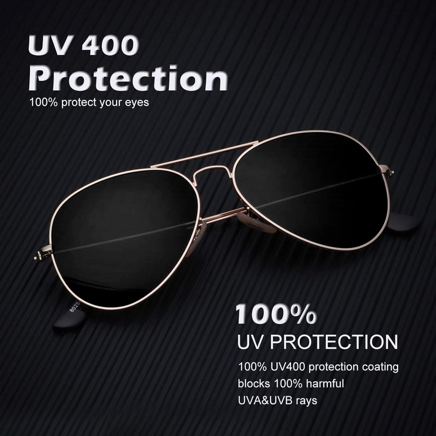 Aviator Black Unisex Sunglass