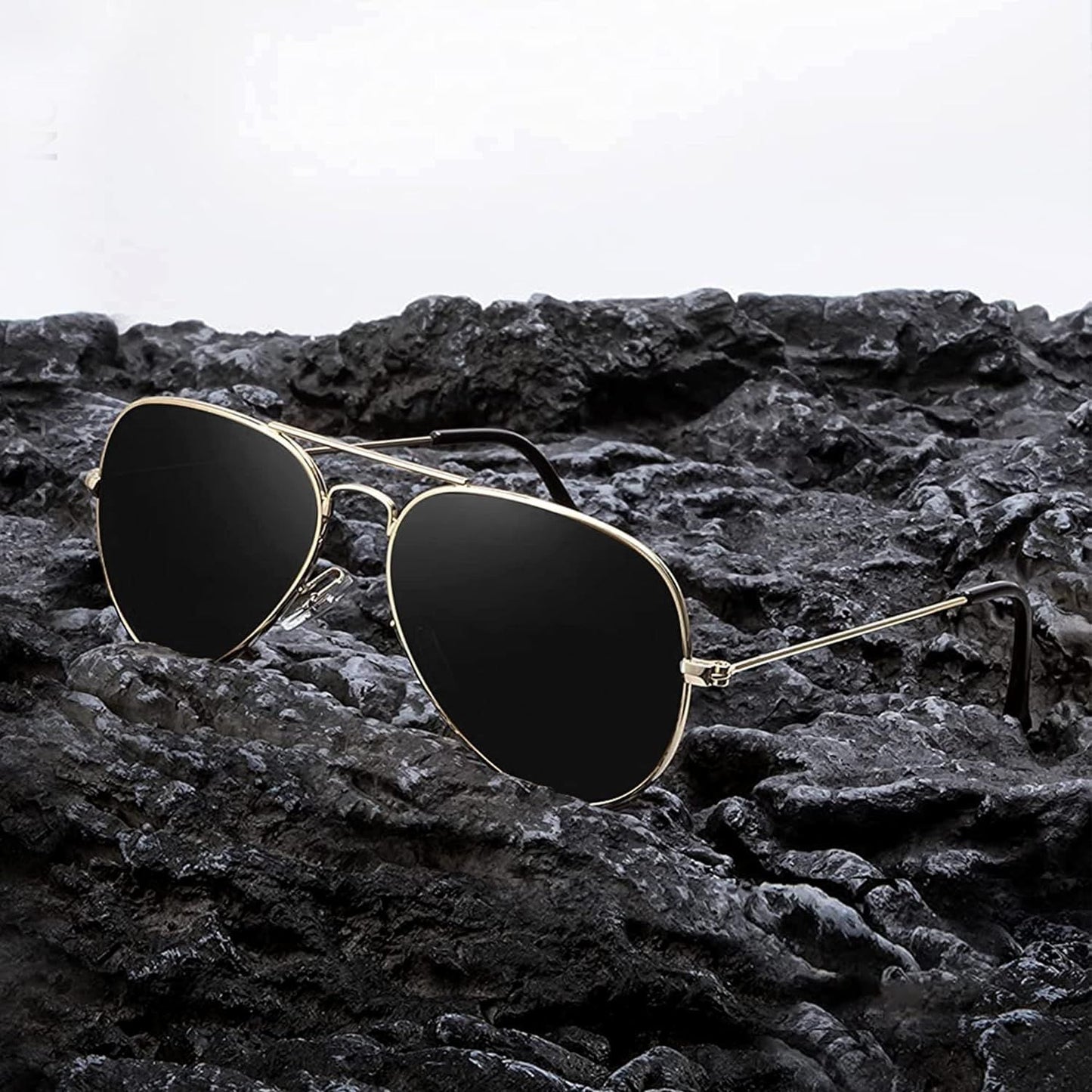 Aviator Black Unisex Sunglass