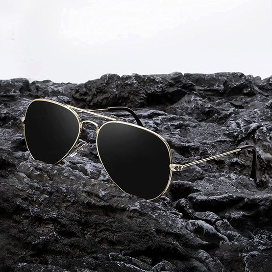 Aviator Black Unisex Sunglass