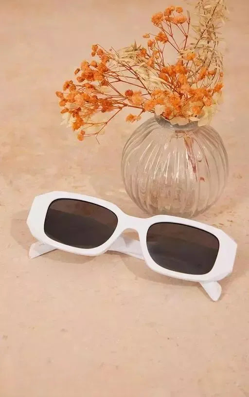 SKYLEXO LATEST WHITE DIAMOND DETAIL RECTANGULAR FRAME SUNGLASSES skylexo.com | Handbags | Footwear