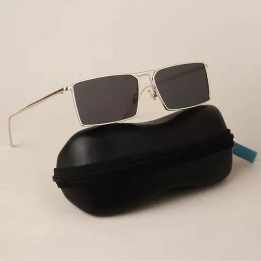 Square Gold Black Unisex Sunglass