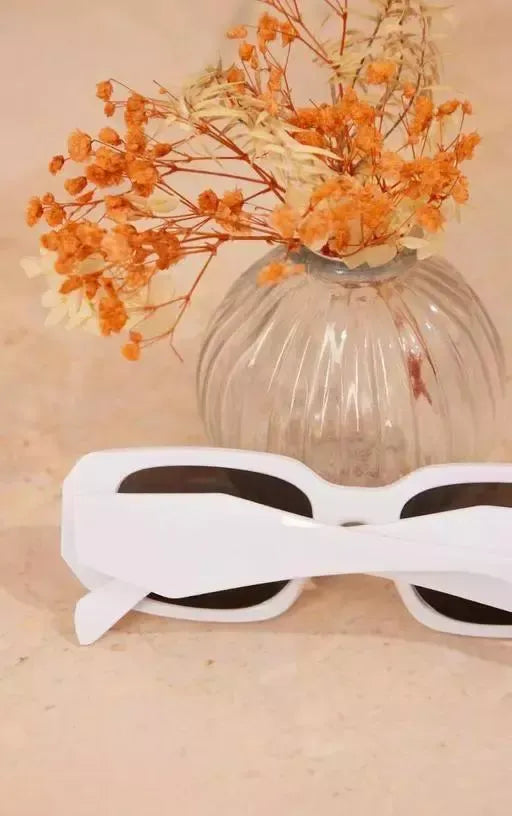 SKYLEXO LATEST WHITE DIAMOND DETAIL RECTANGULAR FRAME SUNGLASSES skylexo.com | Handbags | Footwear