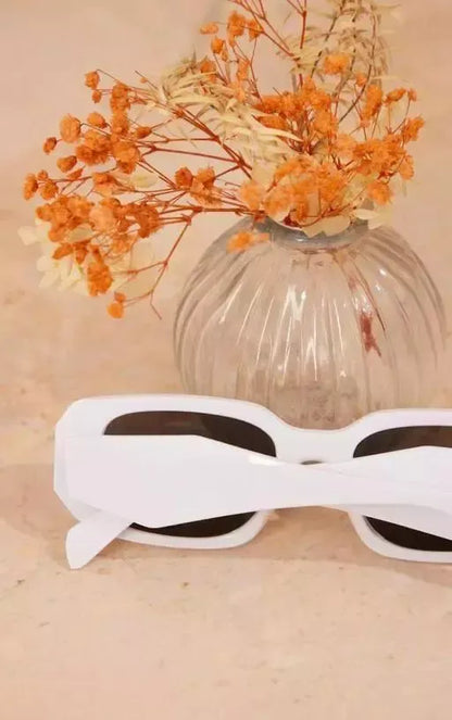 SKYLEXO LATEST WHITE DIAMOND DETAIL RECTANGULAR FRAME SUNGLASSES skylexo.com | Handbags | Footwear